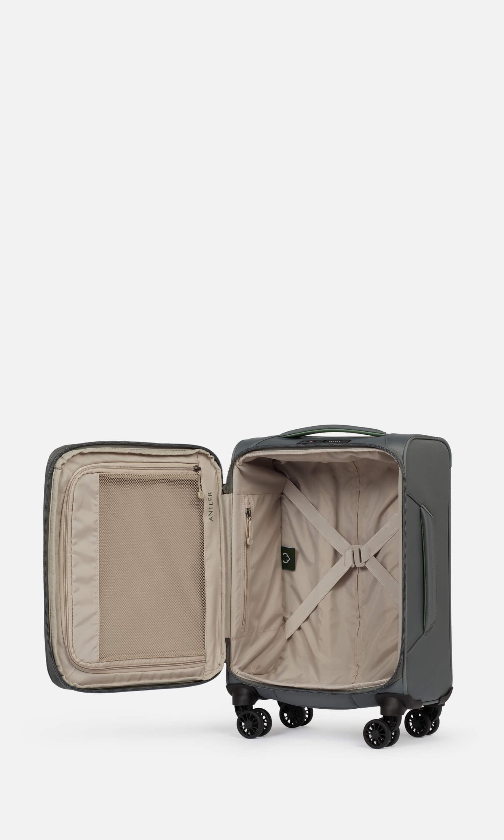Brixham Cabin Suitcase Grey | Soft Shell Suitcase | Antler UK