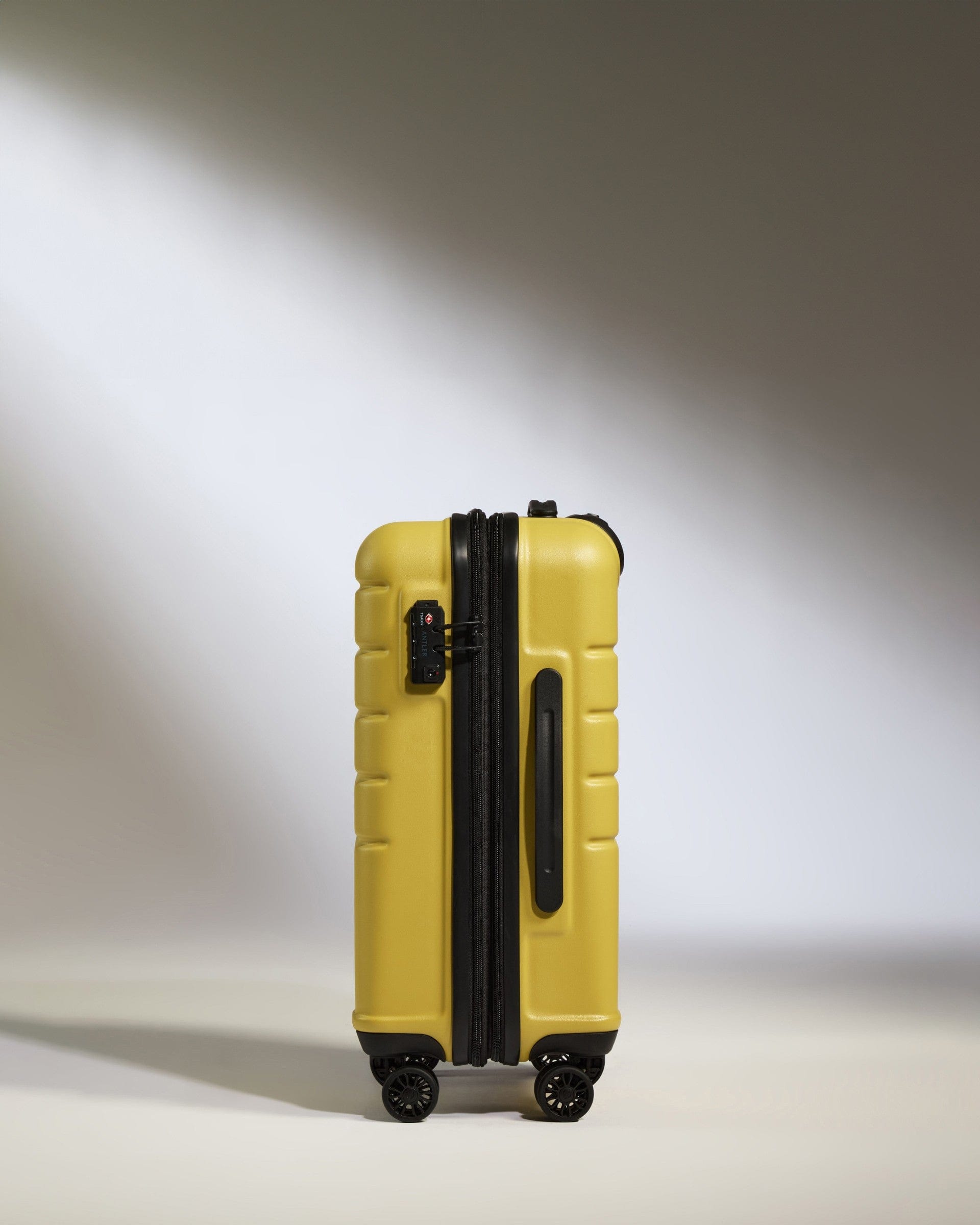 Antler Luggage -  Cabin Suitcase in Mustard Yellow - Logo - Hard Suitcases Cabin Suitcase Yellow - Logo | Lightweight Hard Shell Luggage