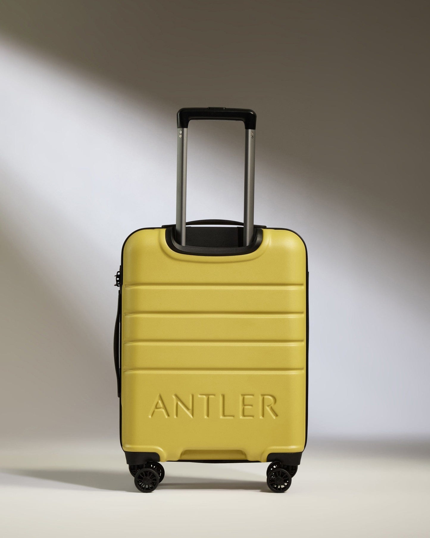 Antler Luggage -  Cabin Suitcase in Mustard Yellow - Logo - Hard Suitcases Cabin Suitcase Yellow - Logo | Lightweight Hard Shell Luggage