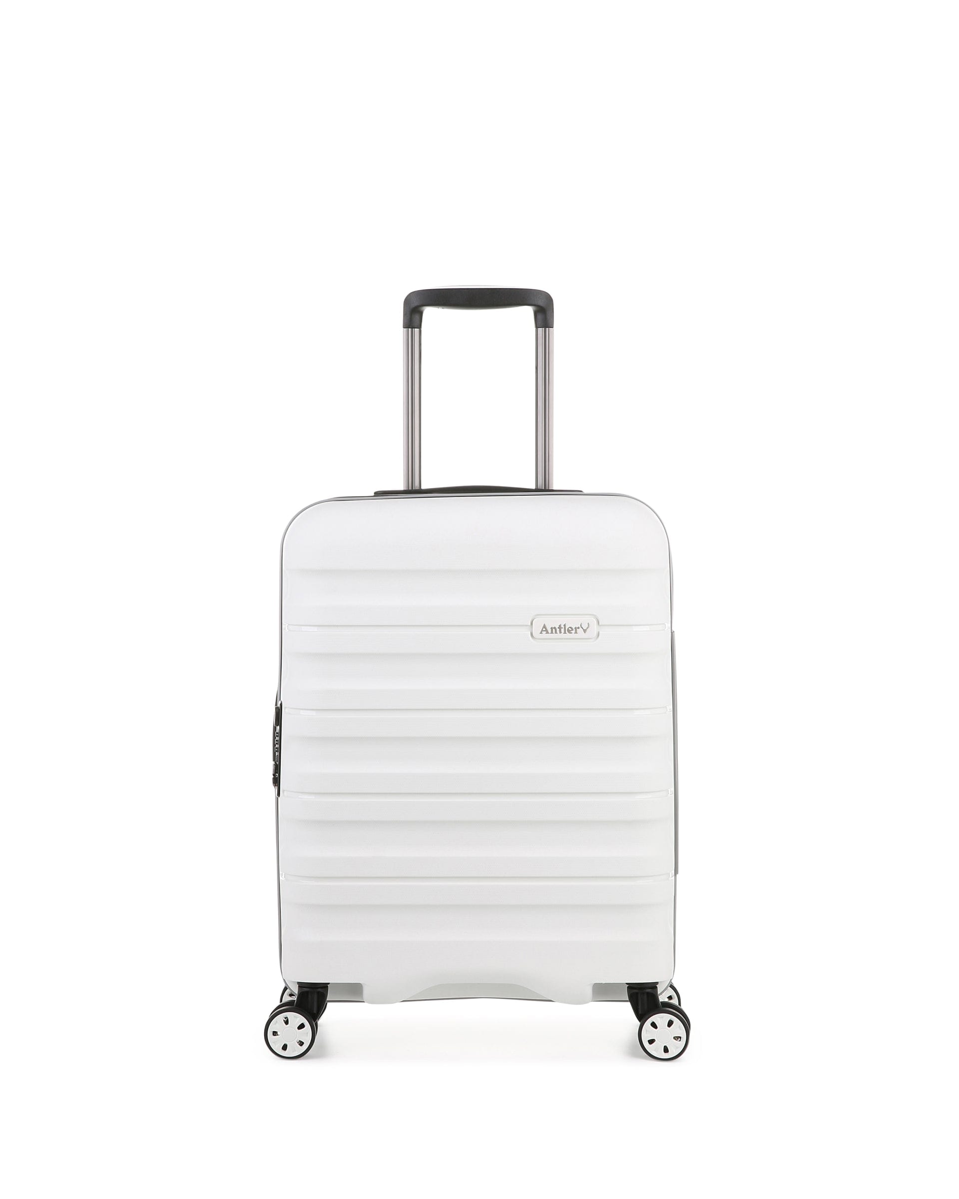 Antler Luggage -  Cabin Suitcase in White - Lincoln - Hard Suitcase Cabin Suitcase in White - Lincoln | Cabin Bag & Hard Luggage