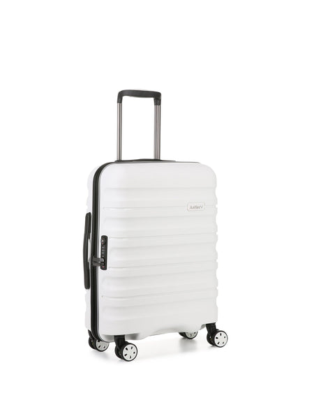 Antler Luggage -  Cabin Suitcase in White - Lincoln - Hard Suitcase Cabin Suitcase in White - Lincoln | Cabin Bag & Hard Luggage