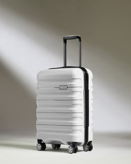 Antler Luggage -  Cabin Suitcase in White - Lincoln - Hard Suitcase Cabin Suitcase in White - Lincoln | Cabin Bag & Hard Luggage