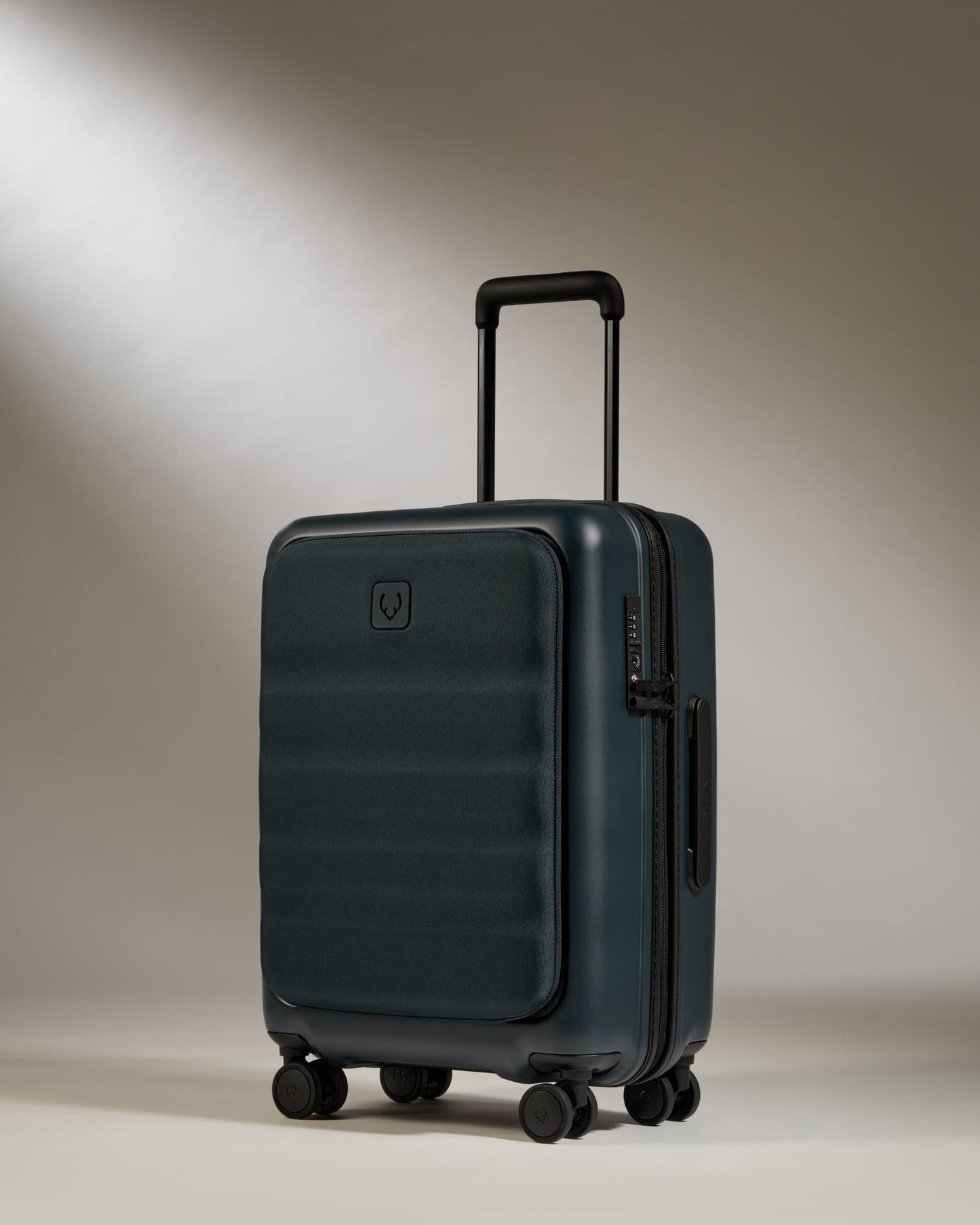 Antler Luggage -  Cabin with Pocket Suitcase in Indigo Blue - Icon Stripe - Hard Suitcase Cabin with Pocket Suitcase in Navy - Icon Stripe | Hard Suitcase