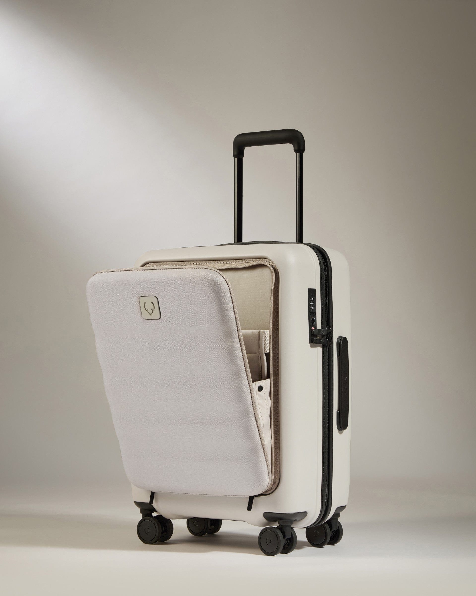 Antler Luggage -  Cabin with Pocket Suitcase in Taupe - Icon Stripe - Hard Suitcase Cabin with Pocket Suitcase in Taupe - Icon Stripe | Hard Suitcase