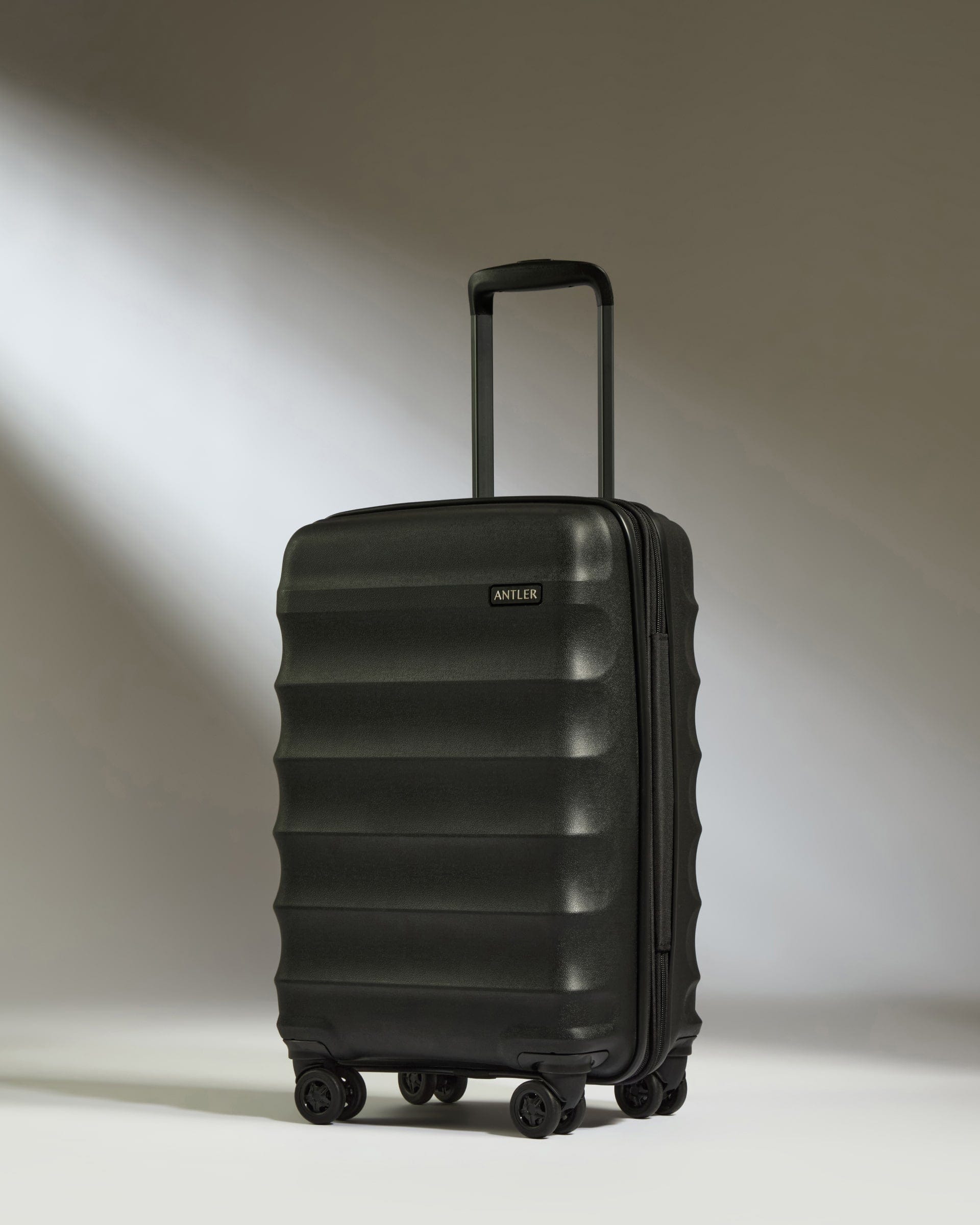 Antler Luggage -  Expandable Cabin Suitcase in Black - Juno - Hard Suitcase Cabin Suitcase with Expander in Black - Juno | Carry-on Luggage