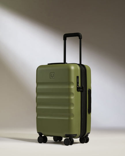 Antler Luggage -  Expandable Cabin Suitcase in Fern Green - Icon Stripe - Hard Suitcase Icon Stripe Cabin with Expander in Green | Lightweight & Hard Shell Suitcase