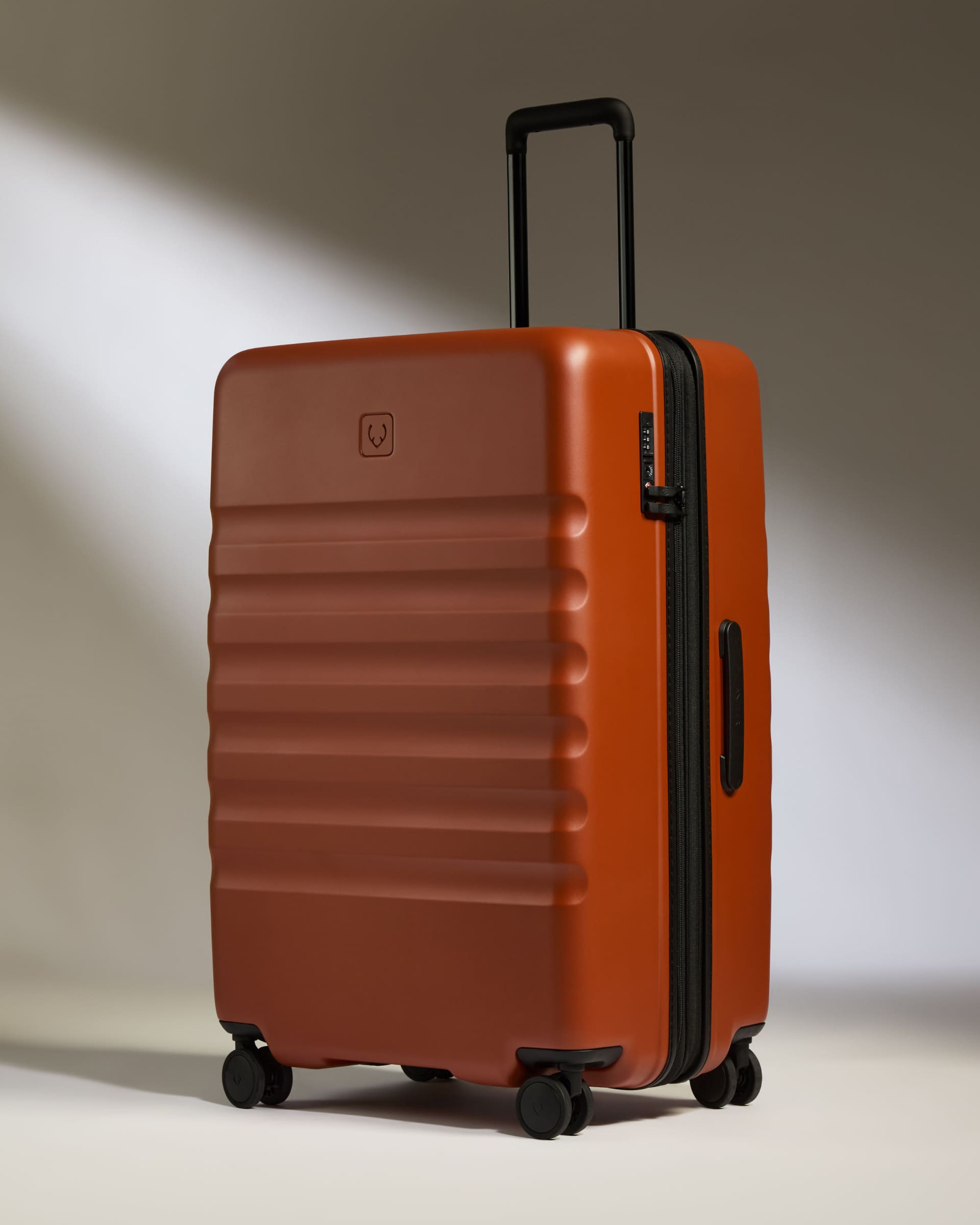 Antler Luggage -  Expandable Cabin Suitcase Set in Maple Red - Icon Stripe - Hard Suitcase Expandable Cabin Suitcase Set in Red - Icon Stripe | Lightweight & Hard Shell Suitcase