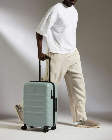 Antler Luggage -  Icon Stripe Biggest Cabin in Mist Blue - Hard Suitcase Icon Stripe Biggest Cabin in Blue | Lightweight & Hard Shell Suitcase