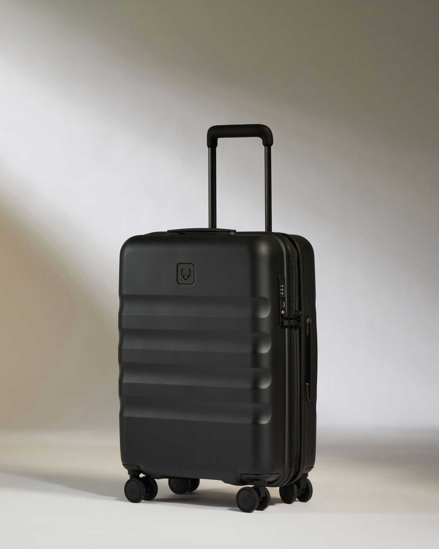 Antler Luggage -  Icon Stripe Cabin in Black - Hard Suitcase Icon Stripe Cabin in Black | Lightweight & Hard Shell Suitcase | Cabin Bag