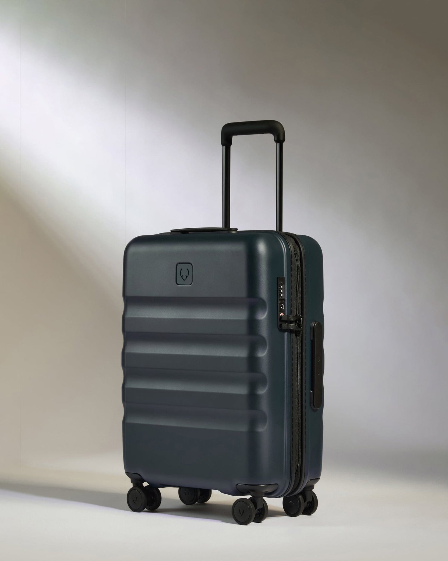 Antler Luggage -  Icon Stripe Cabin in Indigo Blue - Hard Suitcase Icon Stripe Cabin in Blue | Lightweight & Hard Shell Suitcase | Cabin Bag