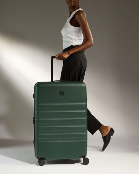 Antler Luggage -  Icon Stripe Large in Antler Green - Hard Suitcase Icon Stripe Large Suitcase in Green | Lightweight & Hard Shell Suitcase