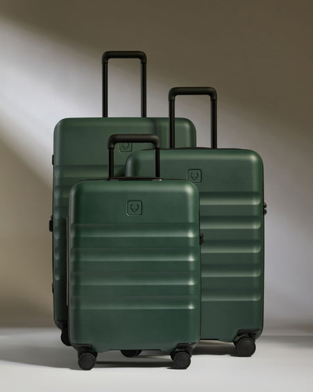 Antler Luggage -  Icon Stripe Set in Antler Green - Hard Suitcase Icon Stripe Set in Green | Lightweight & Hard Shell Suitcase