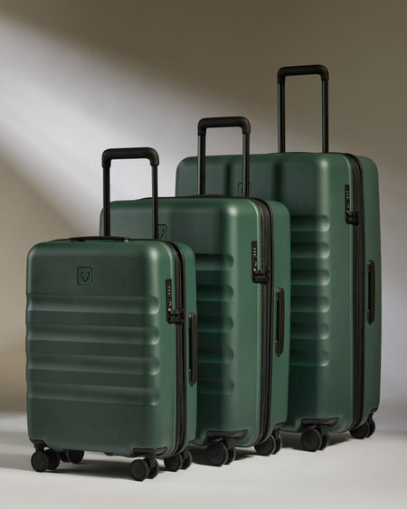 Antler Luggage -  Icon Stripe Set in Antler Green - Hard Suitcase Icon Stripe Set in Green | Lightweight & Hard Shell Suitcase
