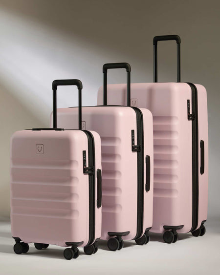 Antler Luggage -  Icon Stripe Set in Moorland Pink - Hard Suitcase Icon Stripe Set in Pink | Lightweight & Hard Shell Suitcase