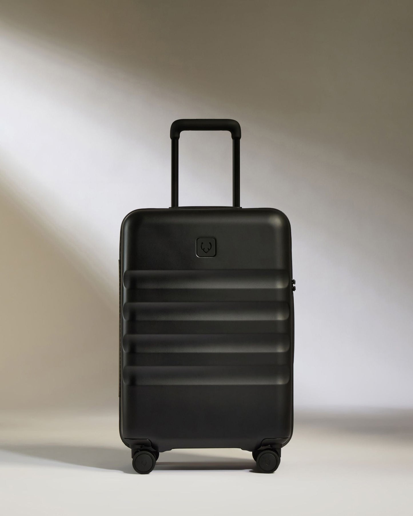 Antler Luggage -  Icon Stripe Set with Biggest Cabin in Black - Hard Suitcase Icon Stripe Set with Biggest Cabin in Black | Lightweight & Hard Shell Suitcase