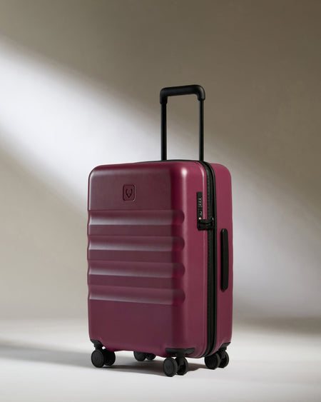 Antler Luggage -  Icon Stripe Set with Biggest Cabin in Heather Purple - Hard Suitcase Icon Stripe Set with Biggest Cabin in Purple | Lightweight & Hard Shell Suitcase