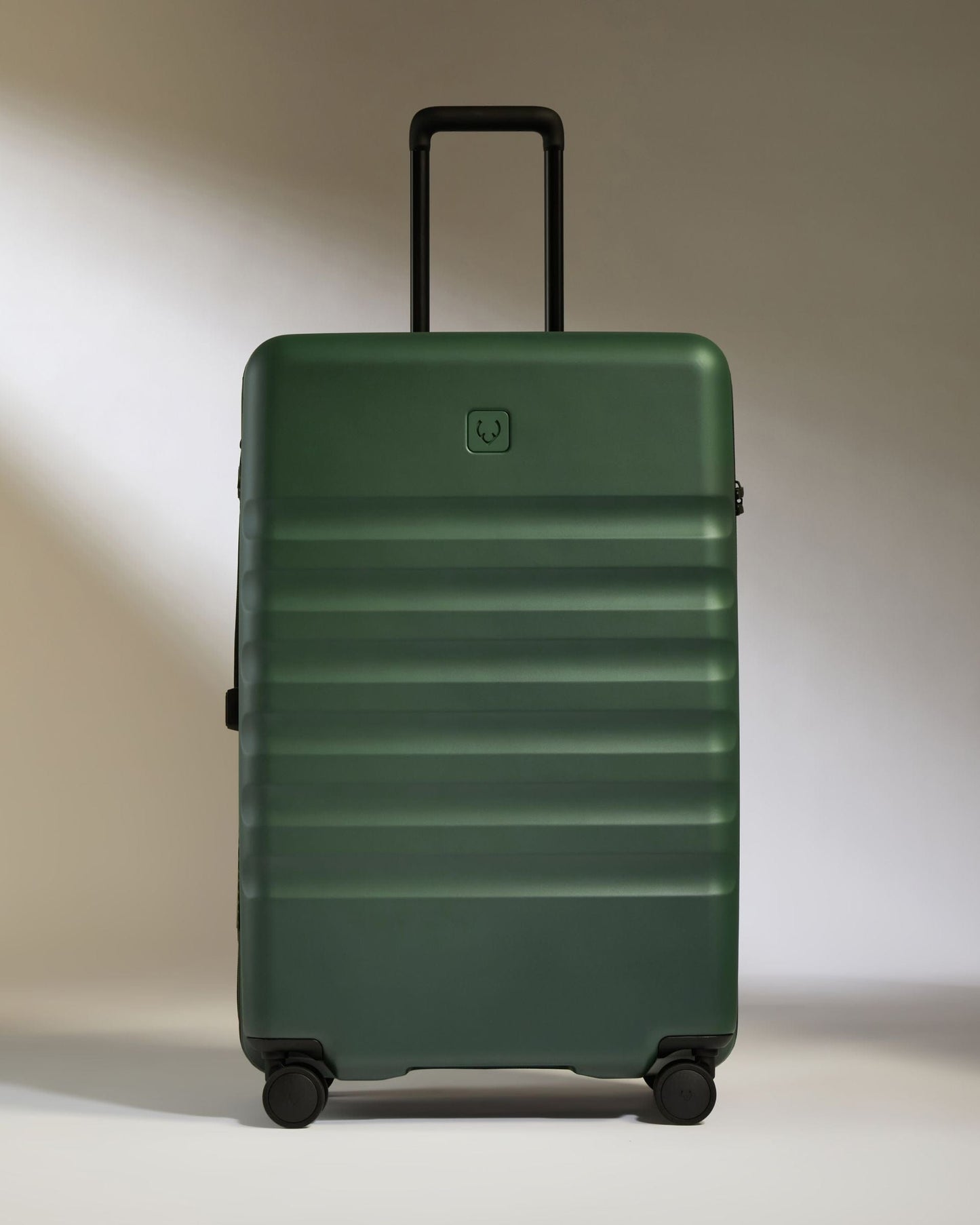 Antler Luggage -  Icon Stripe Set with Expander Cabin in Antler Green - Hard Suitcase Icon Stripe Set with Expander Cabin in Green | Lightweight & Hard Shell Suitcase