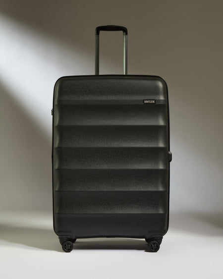 Antler Luggage -  Large Suitcase in Black - Juno - Hard Suitcase Large Suitcase in Black - Juno | Checked Luggage & Large Suitcases