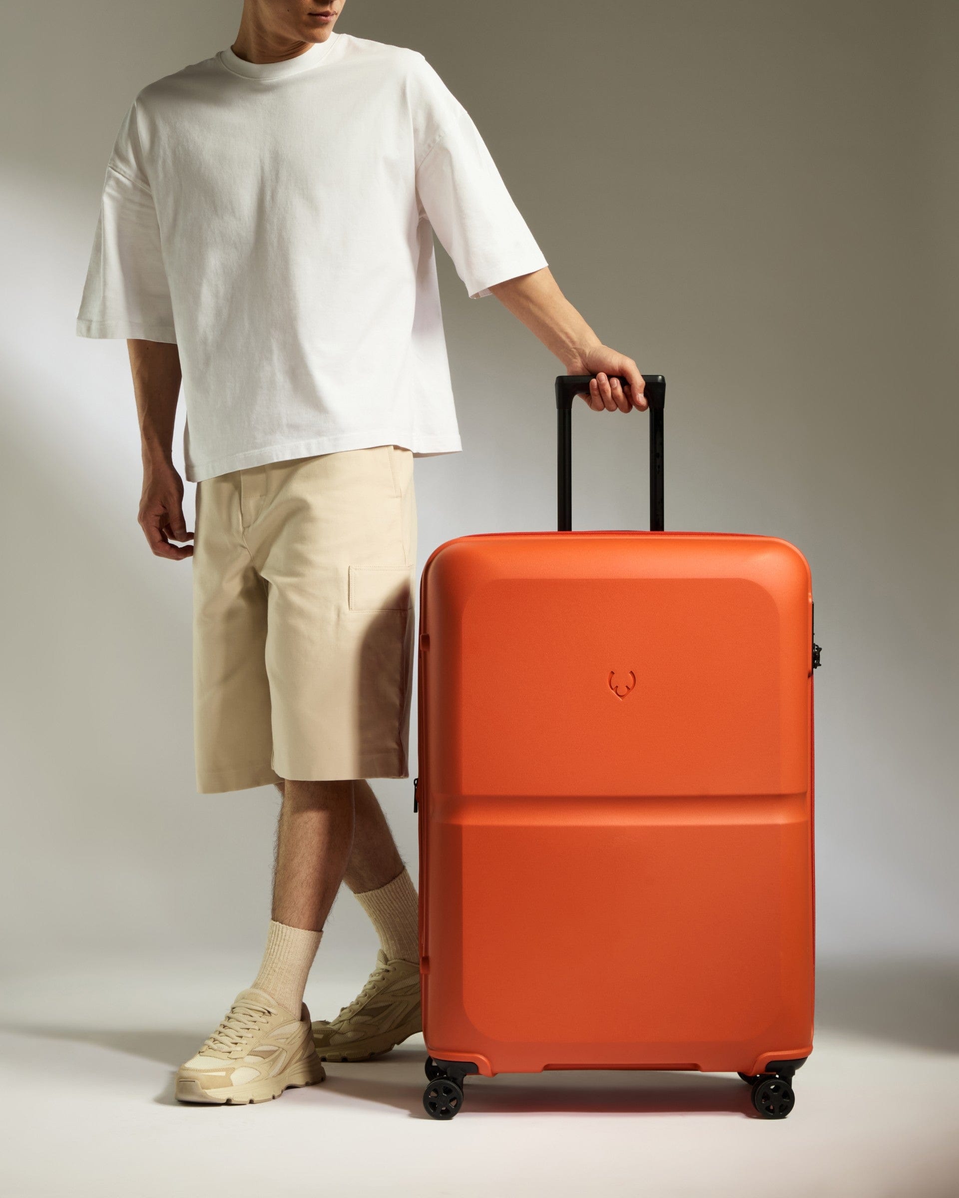 Antler Luggage -  Large Suitcase in Ember Orange - Single Stripe - Hard Suitcase Large Suitcase in Orange - Single Stripe | Checked Luggage & Large Suitcases