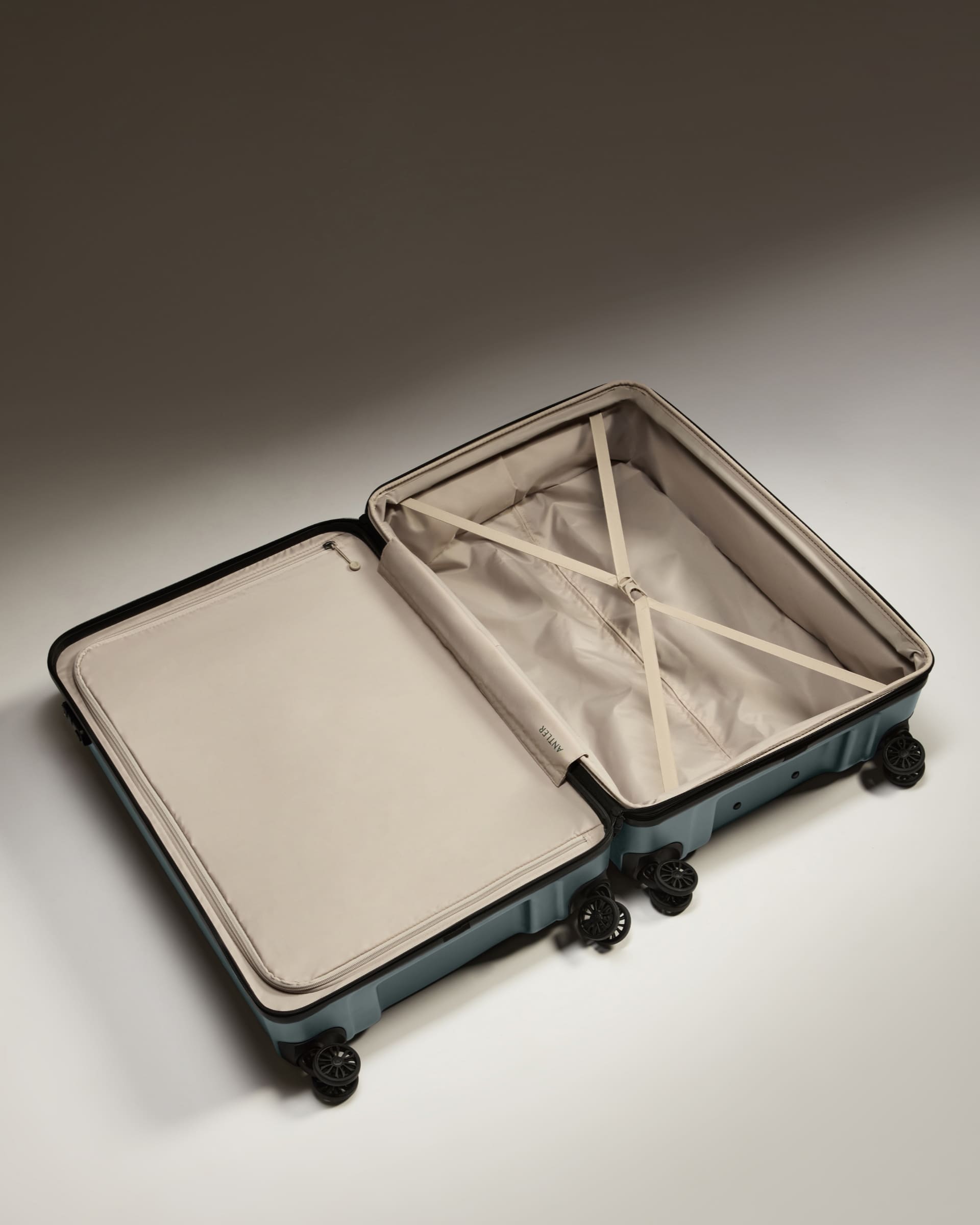 Large Suitcase in Grey Logo Lightweight Hard Shell Luggage Antler UK