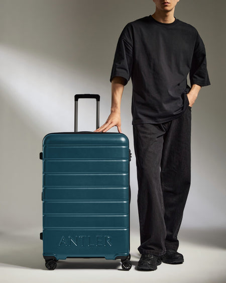 Antler Luggage -  Large Suitcase in Soft Blue - Logo - Hard Suitcases Large Suitcase Soft Blue - Logo | Lightweight Hard Shell Luggage