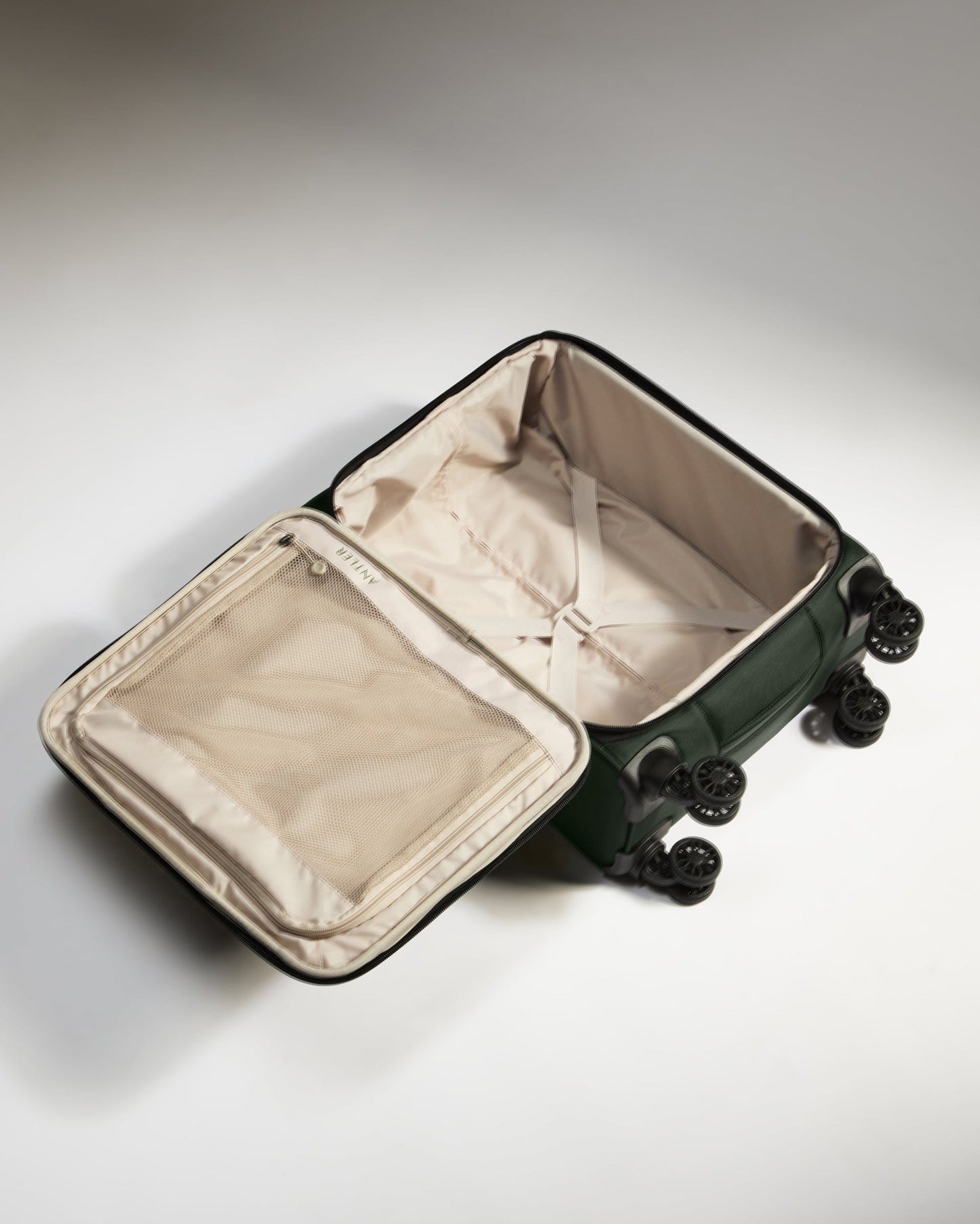 Antler Luggage -  Lightest Cabin Suitcase in Antler Green - Soft Stripe - Soft Suitcase Lightest Cabin Suitcase in Antler Green - Soft Stripe | Soft Suitcase | Cabin Bag