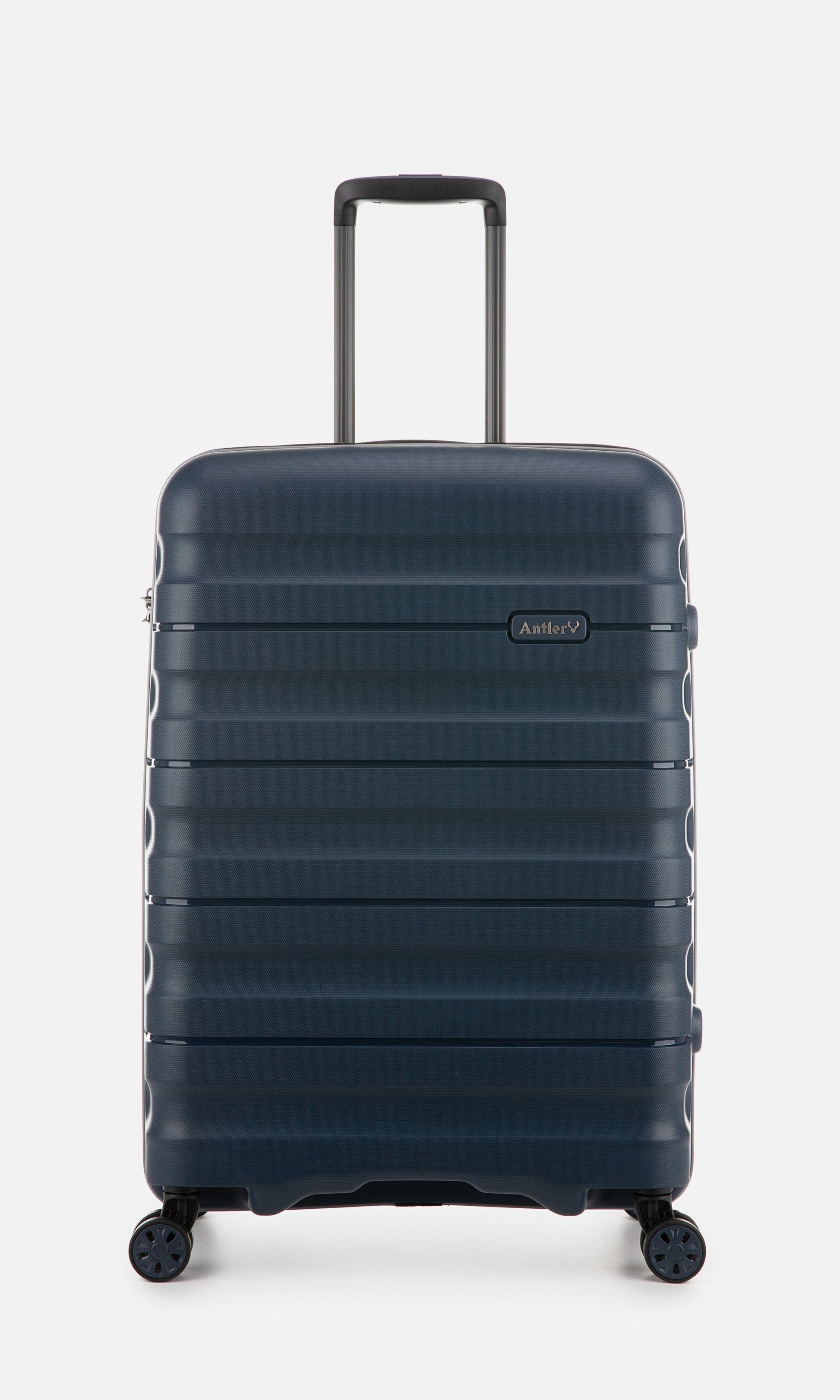 Antler Luggage -  Lincoln medium in navy - Hard Suitcase Lincoln Medium Suitcase Navy | Hard Suitcase | Antler UK