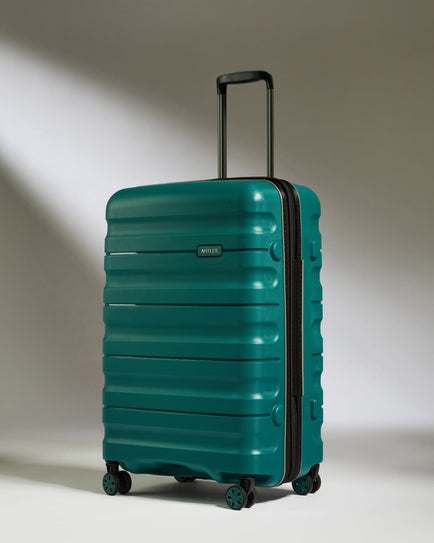 Antler Luggage -  Medium Suitcase in Deep Teal - Lincoln - Hard Suitcases Medium Suitcase in Blue (Deep Teal) - Lincoln | Hard Suitcase | Antler UK