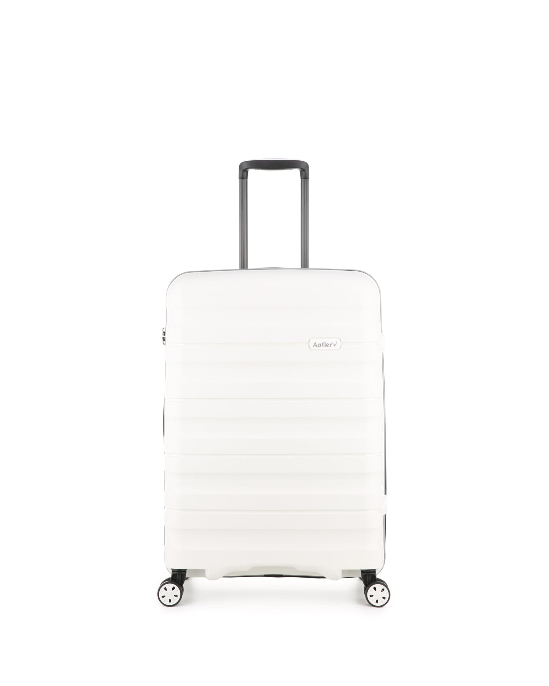 Antler Luggage -  Medium Suitcase in White - Lincoln - Hard Suitcases Medium Suitcase in White - Lincoln | Hard Suitcase | Antler UK