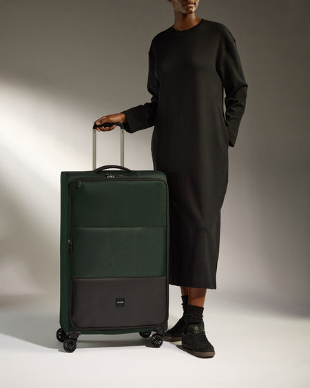 Antler Luggage -  Soft Stripe Large in Antler Green - Soft Suitcase Soft Stripe Large in Green | Soft Suitcase