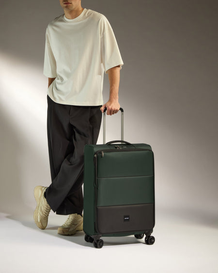 Antler Luggage -  Soft Stripe Medium in Antler Green - Soft Suitcase Soft Stripe Medium in Green | Soft Suitcase