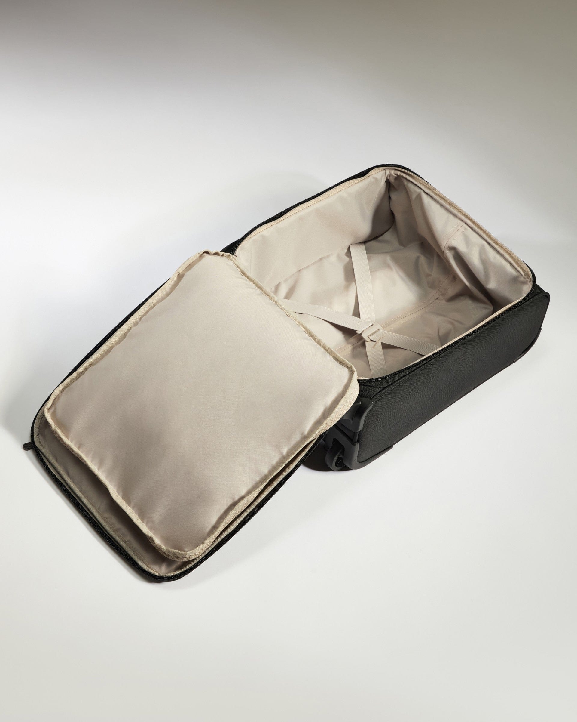 Antler Luggage -  Soft Stripe Underseat in Black - Underseat Suitcase 45x35x20cm Underseat Cabin in Black | EasyJet Approved | Soft Shell Underseat Luggage