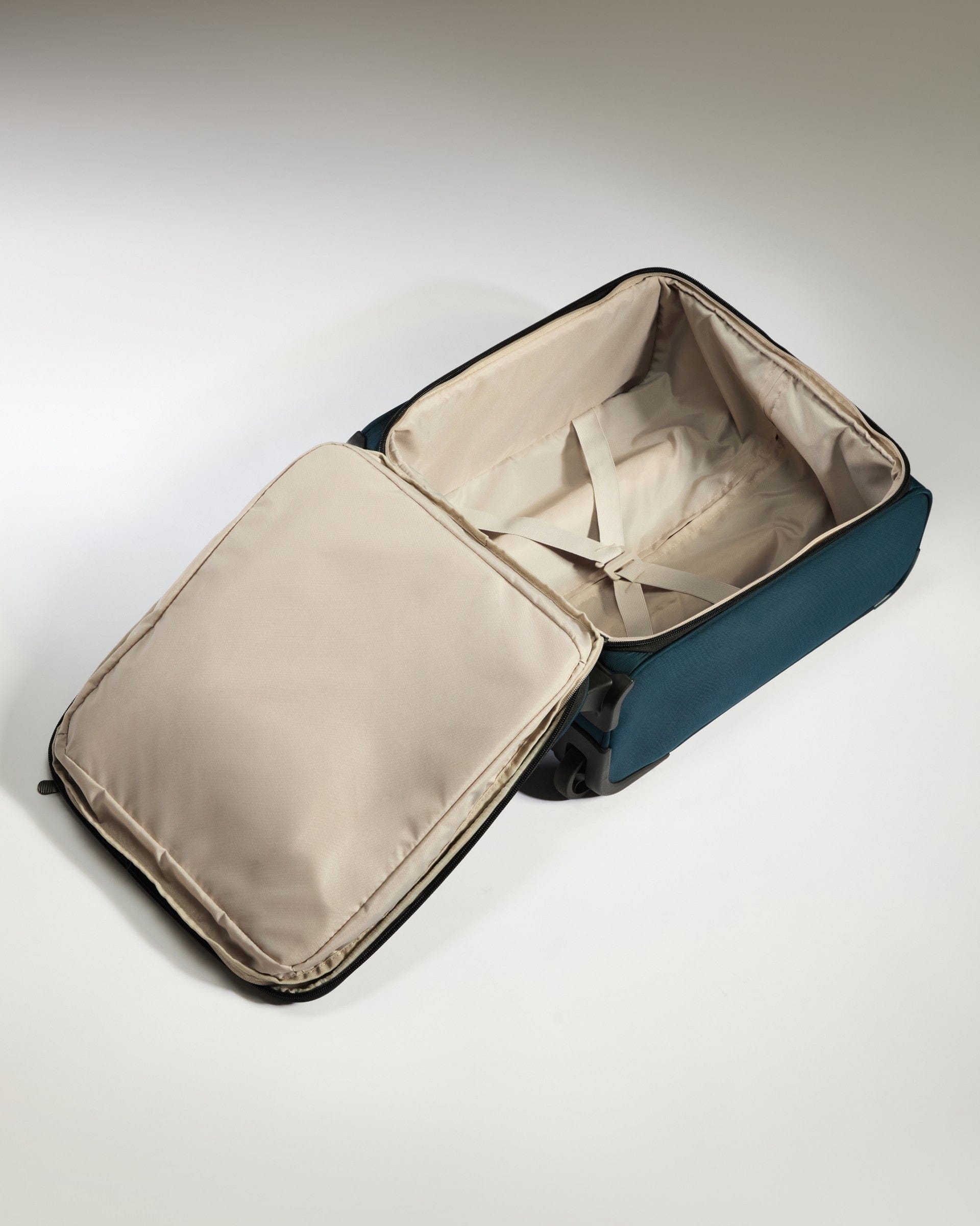 Antler Luggage -  Soft Stripe Underseat in Indigo - Underseat Suitcase 45x35x20cm Underseat Cabin in Navy | EasyJet Approved | Soft Shell Underseat Luggage