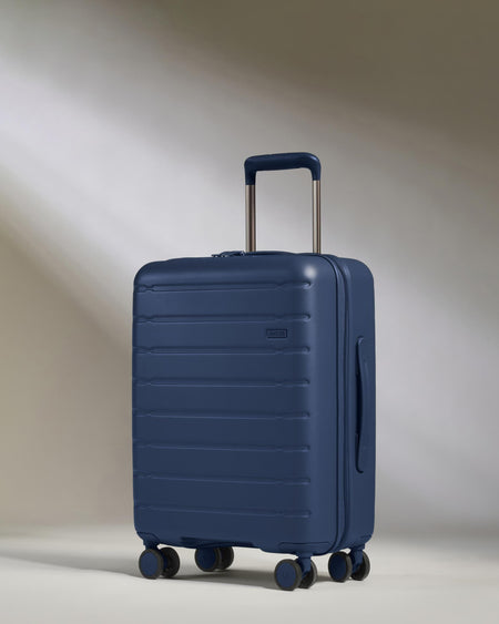 Antler Luggage -  Stamford 2.0 cabin in dusk blue - Hard Suitcases Stamford 2.0 Cabin Suitcase Blue | Hard Luggage | Antler UK