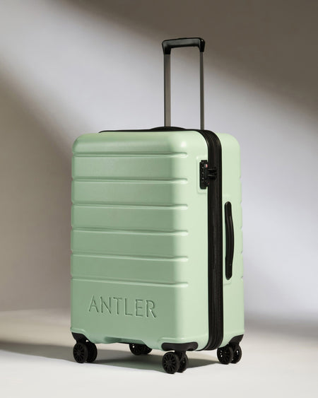 Antler Luggage -  Suitcase Set in Aspen Green - Logo - Hard Suitcases Set of 3 Suitcases Light Green - Logo | Lightweight Hard Shell Luggage