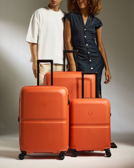 Antler Luggage -  Suitcase Set in Ember Orange - Single Stripe - Hard Suitcase Suitcase Set in Orange - Single Stripe | Cabin Luggage & Large Suitcases