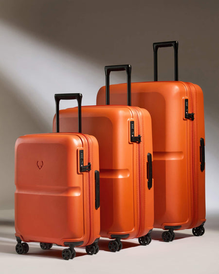 Antler Luggage -  Suitcase Set in Ember Orange - Single Stripe - Hard Suitcase Suitcase Set in Orange - Single Stripe | Cabin Luggage & Large Suitcases