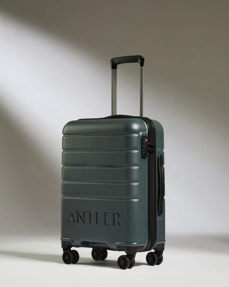 Antler Luggage -  Suitcase Set in Granite Grey - Logo - Hard Suitcases Logo Set of 3 Suitcases Grey | Lightweight Hard Shell Luggage