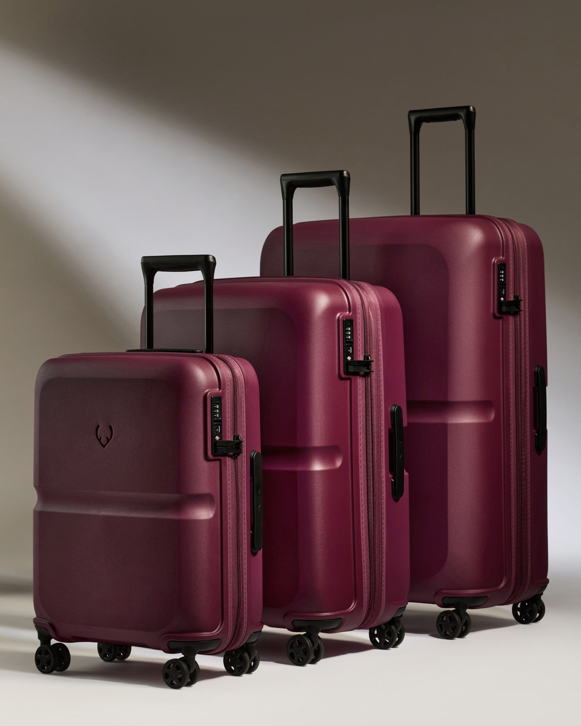 Antler Luggage -  Suitcase Set in Heather Purple - Single Stripe - Hard Suitcase Suitcase Set in Purple - Single Stripe | Cabin Luggage & Large Suitcases