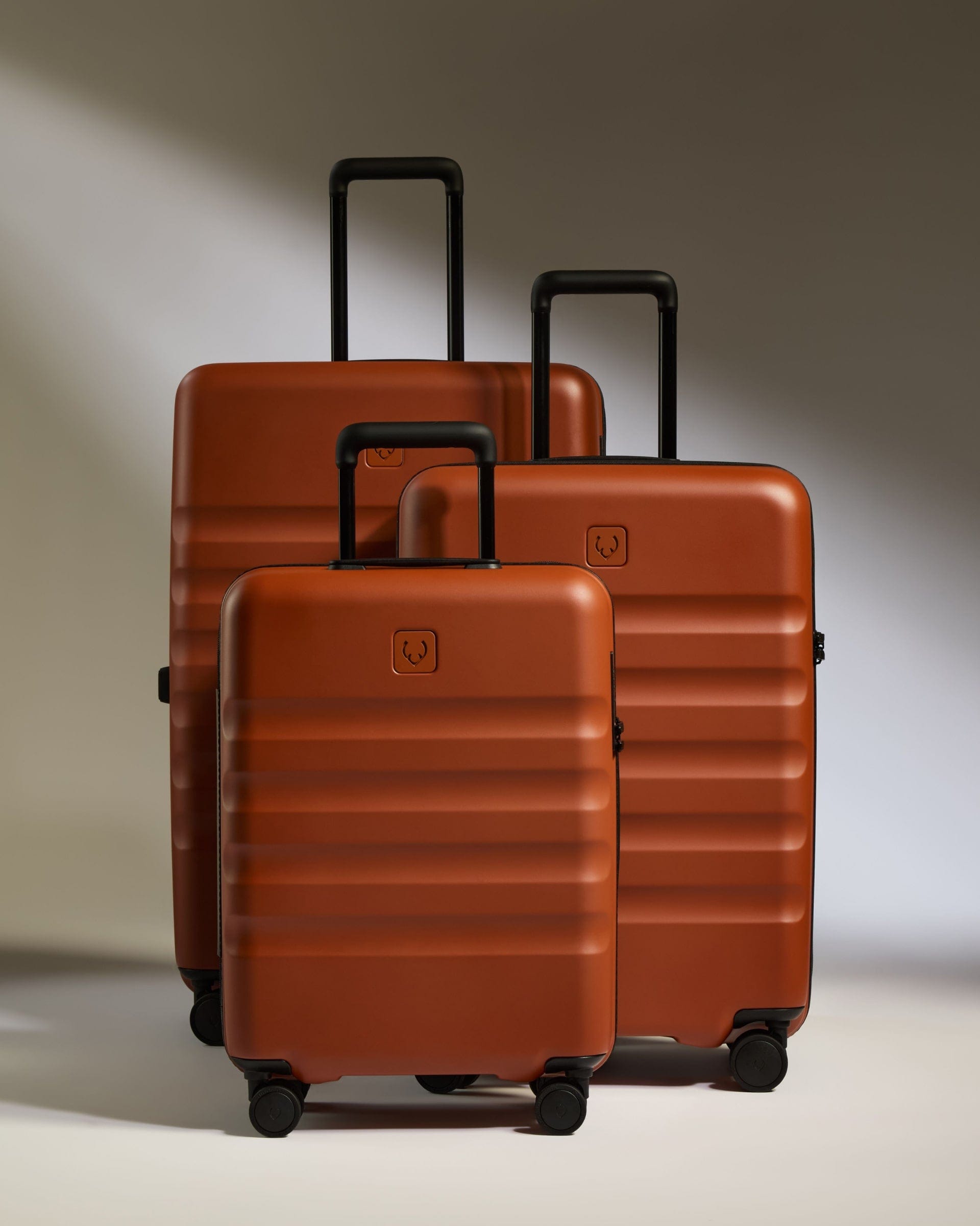 Antler Luggage -  Suitcase Set in Maple Red - Icon Stripe - Hard Suitcase Suitcase Set in Maple Red - Icon Stripe | Lightweight & Hard Shell Suitcase