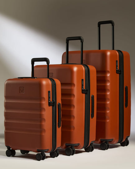 Antler Luggage -  Suitcase Set in Maple Red - Icon Stripe - Hard Suitcase Suitcase Set in Maple Red - Icon Stripe | Lightweight & Hard Shell Suitcase