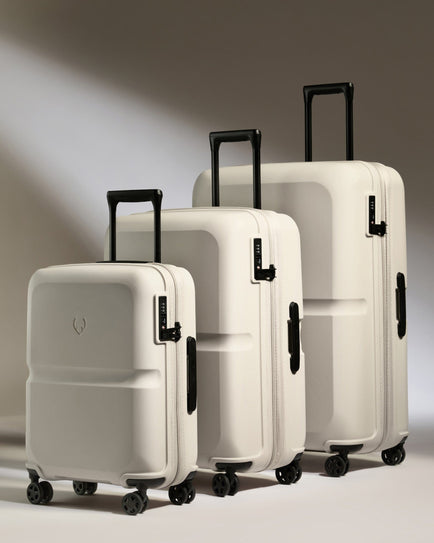 Antler Luggage -  Suitcase Set in Taupe - Single Stripe - Hard Suitcase Suitcase Set in Taupe - Single Stripe | Cabin Luggage & Large Suitcases